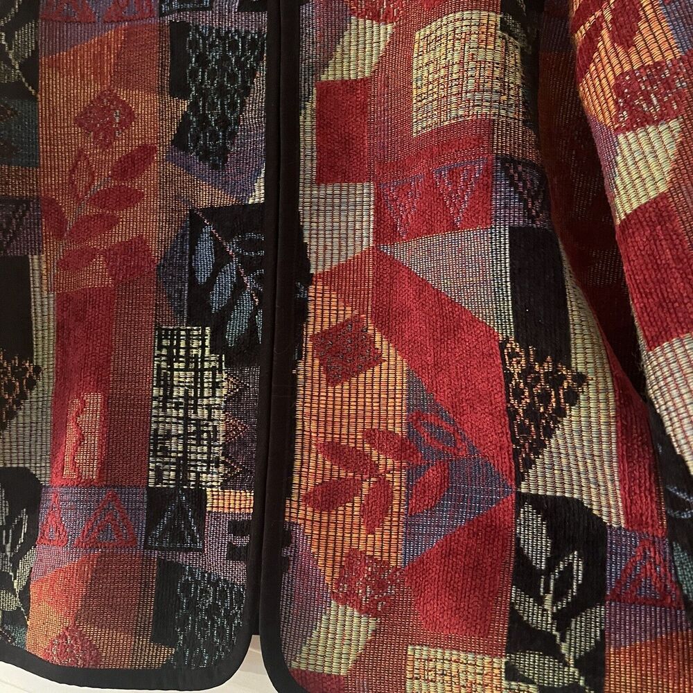 Coldwater Creek Vintage Brocade Jacquard abstract print jacket size XL, retro - Picture 4 of 8